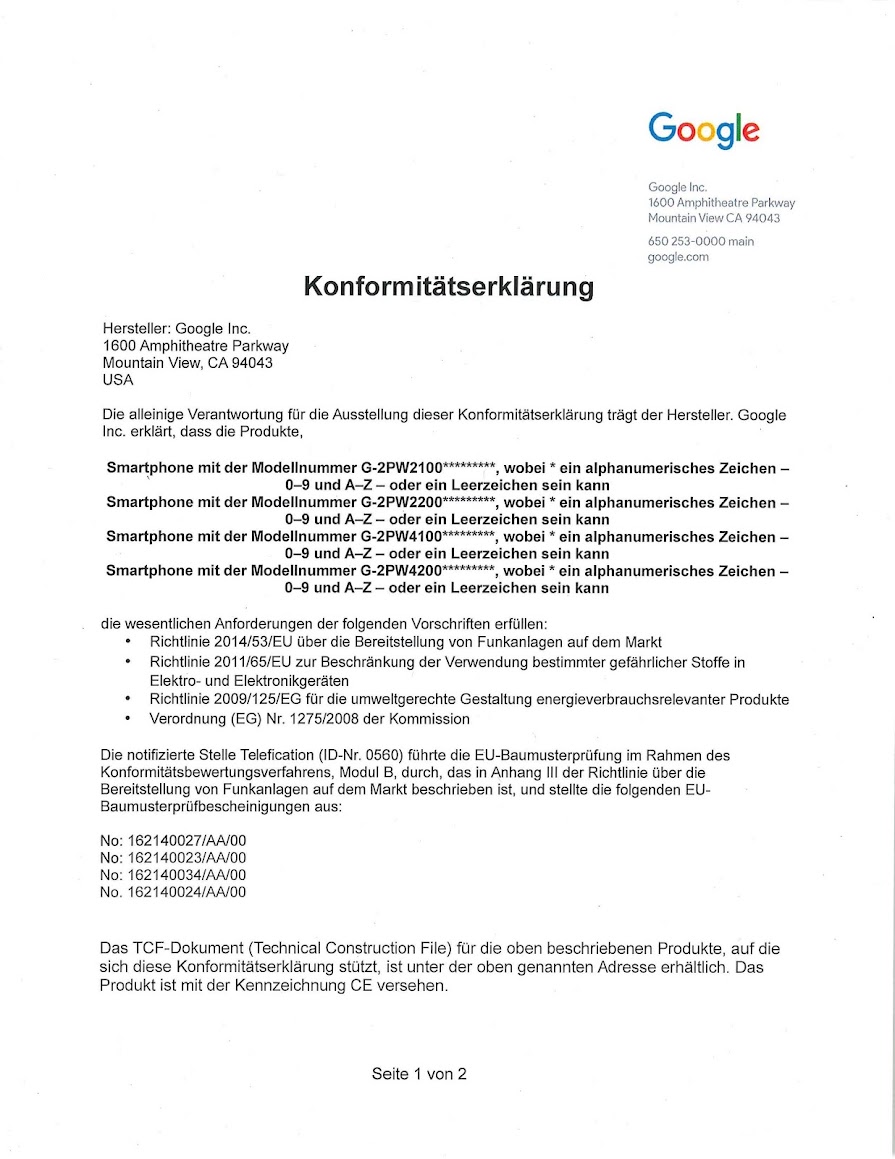 Konformitätserklärung 1