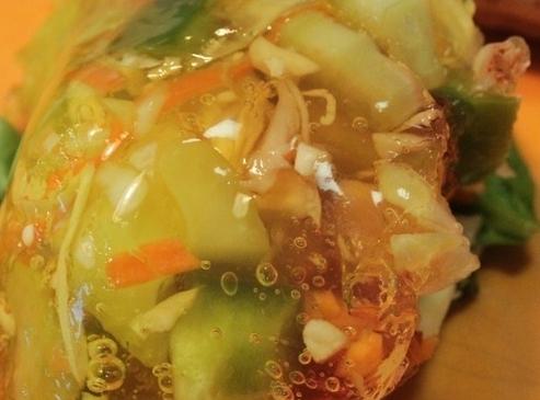 my Aunt Martha used to made this it was like sweet and sour cabbage in jello- very tasty...great with fish on Friday.