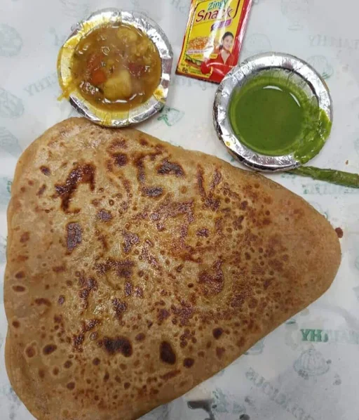 2 Plain Paratha With Aloo Sabji