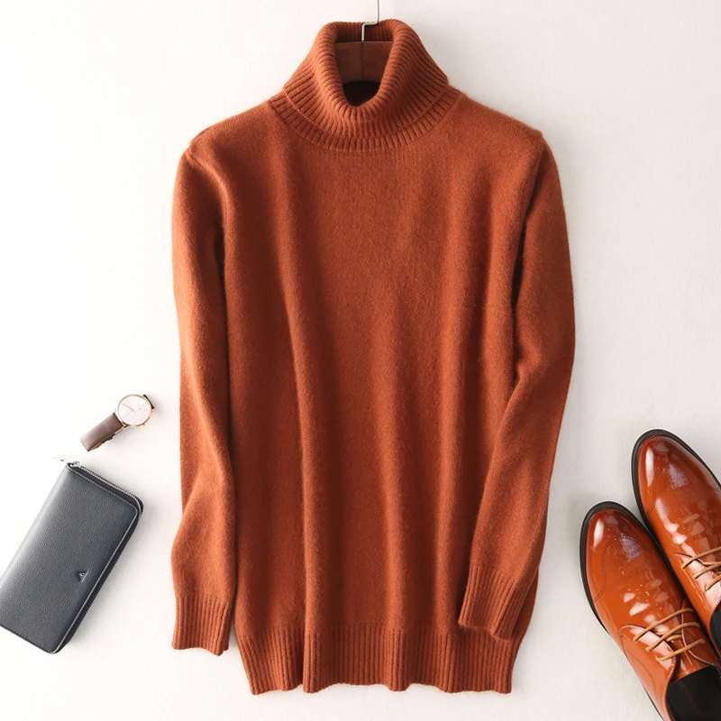 Suéter masculino de cashmere com gola alta para outono inverno. Conforto e elegância. Ideal para os dias frios, mantendo você aquecido e estiloso.