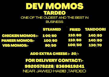 Dev Momos menu 