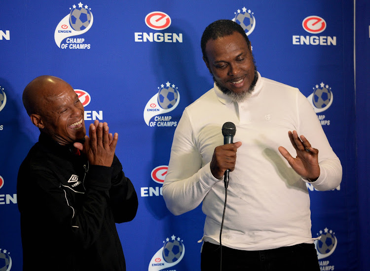 Kaizer Chiefs and Bafana Bafana legends Jabu Mahlangu (L) and Brian Baloyi (R).