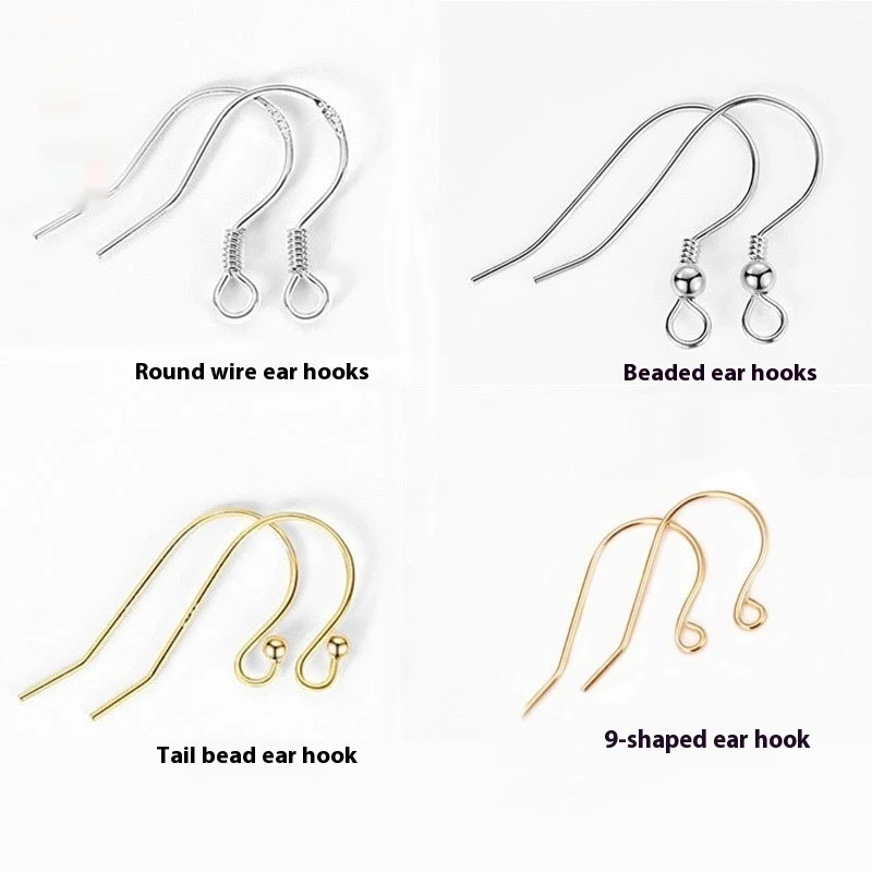 S925 Silver Ear Hook Women's DIY Jewelry Earrings Handmade Material Sterling Silver Perfect for Crafting Unique and Styl