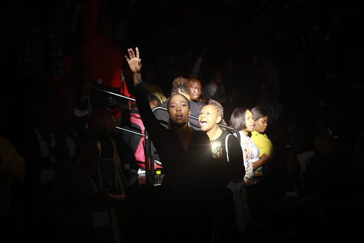 Crowd enjoying the music at the Rebuilding the Walls concert that was held at the Carnival City Big Top Arena in Brakpan.