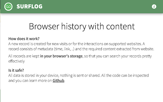 SurfLog chrome extension