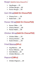 B K S  Snacks menu 3