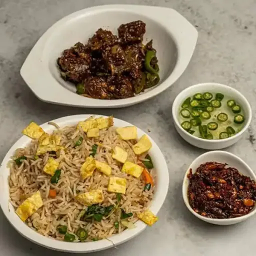 Egg Fried Rice + Manchurian Dry