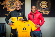 Kaizer Chiefs sporting director Kaizer Motaung junior (left) and new signing Dillon Solomons.