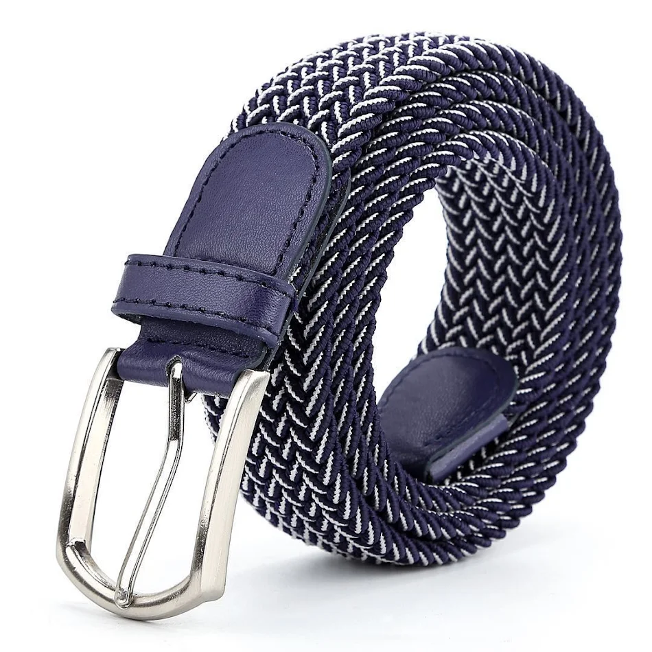 Ceinture en cuir tressé extensible décontractée pour homme. Confort et flexibilité pour un look stylé au quotidien, assurant une grande liberté de mouvement.