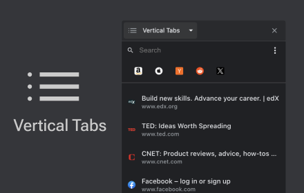 Vertical Tabs chrome extension