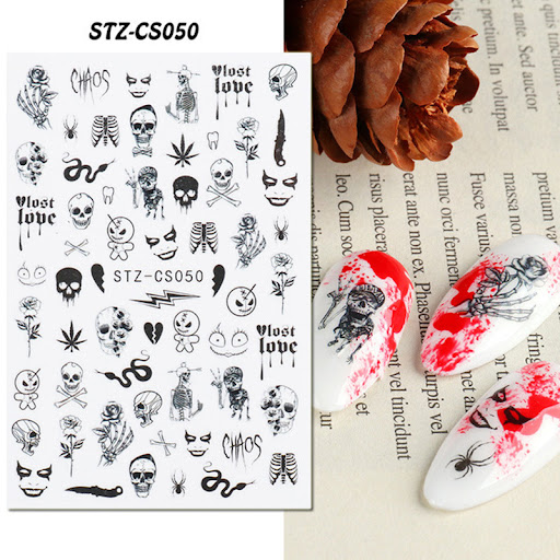 Title 3, Halloween nail art stickers, adhesive color des...