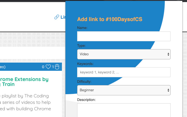 Submit Links to #100DaysofCS