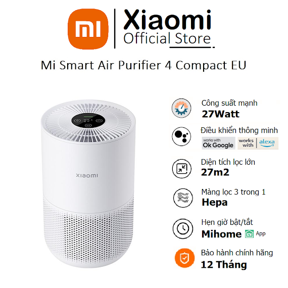 Máy Lọc Không Khí Xiaomi Mi Smart Air Purifier 4 Compact Eu Bhr5860Eu - Hàng Chính Hãng