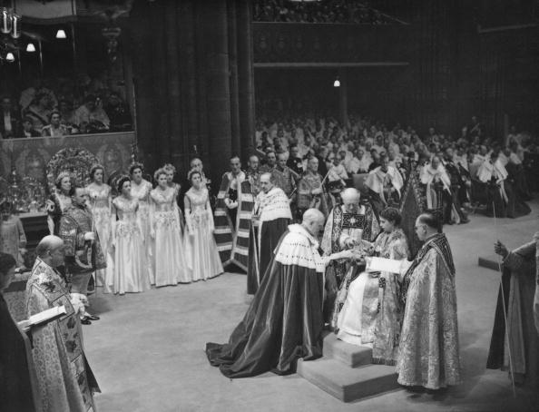The coronation ceremony of Queen Elizabeth in Westminster Abbey, London, June 2 1953. Picture: GETTY IMAGES/HULTON ARCHIVE/FOX PHOTOS