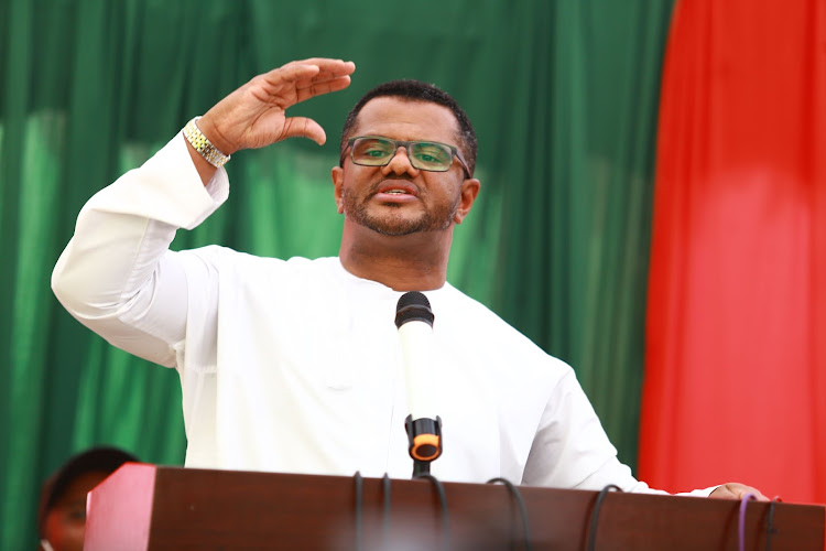 Former Mombasa Senator Hassan Omar at the Renaissance Centre in Kizingo, Mombasa, on Saturday