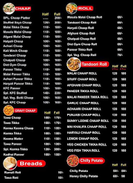 Honey Sardarji Malai Chaap & Roll menu 3