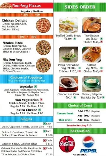 Pizza Break menu 