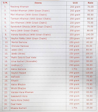 Jalaram Khaman House menu 1