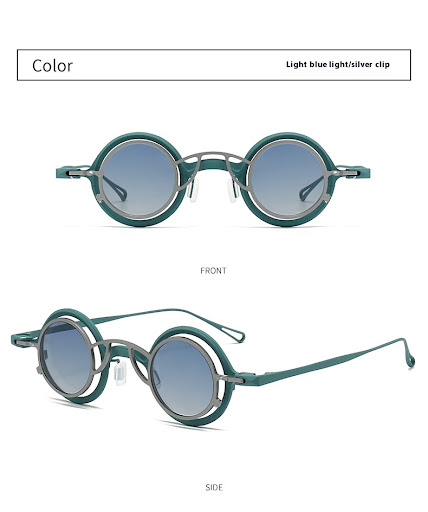 Title 22, Perfect Circle Sunglasses Clip Glasses Frame. E...
