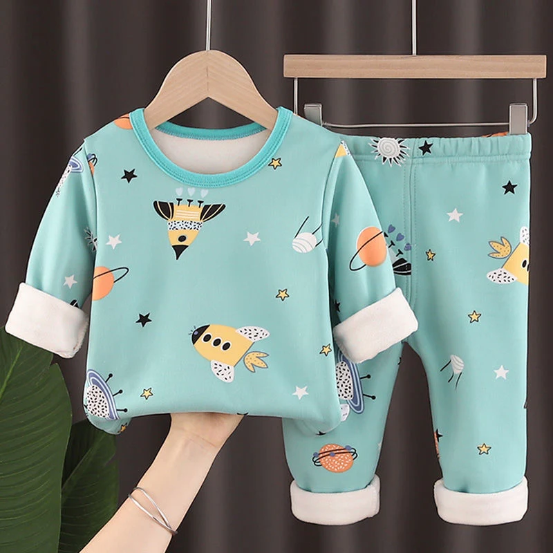 Traje Cálido de Manga Larga para Bebés Unisex Ropa de Invierno para Niños y Niñas Conjunto Térmico Suave y Confortable Ideal para Clima Frío