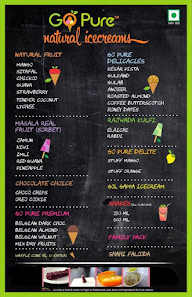 Natural Ice Cream menu 1