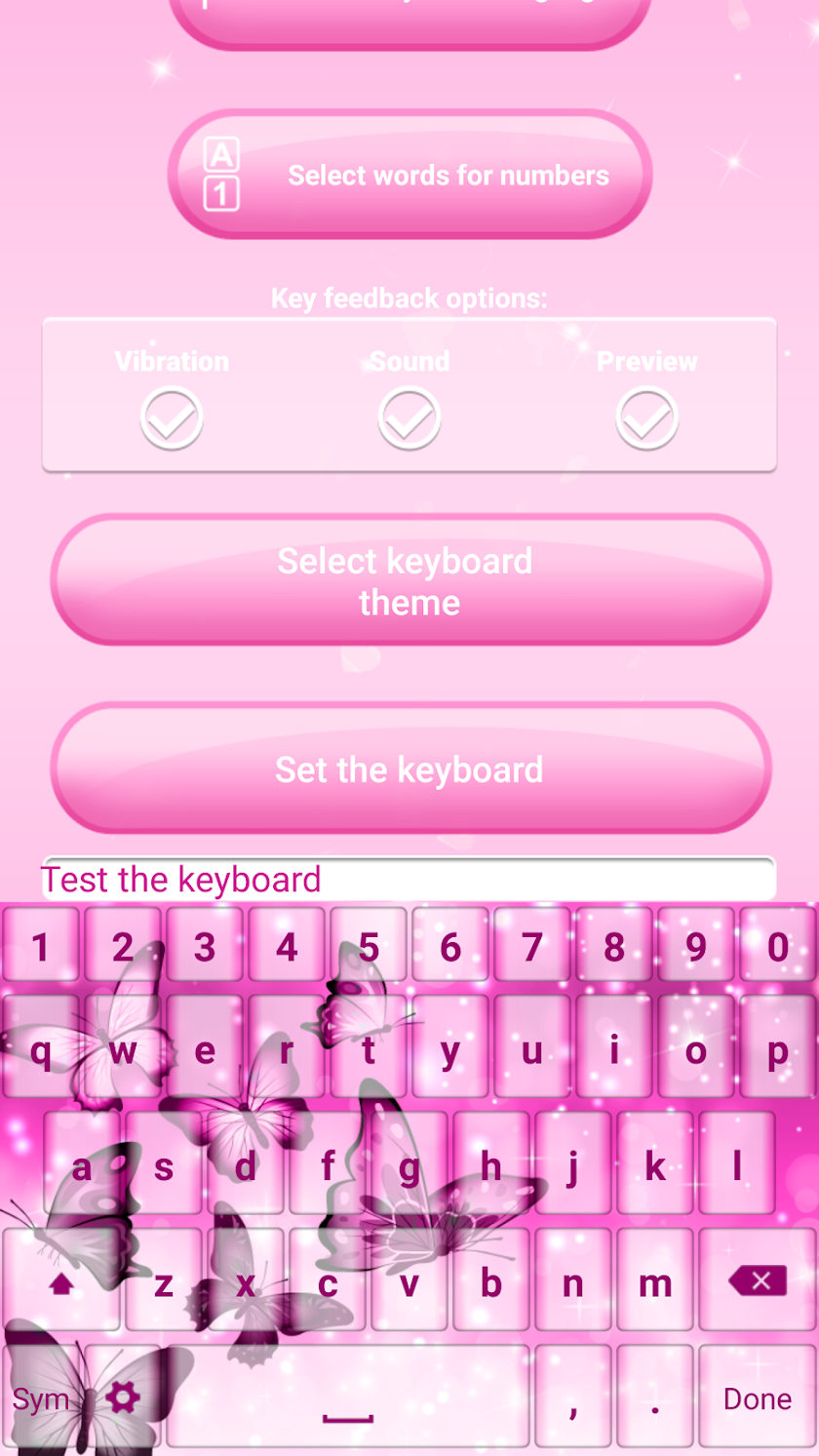 Pink Glitter Emoticon Keyboard Screen 2