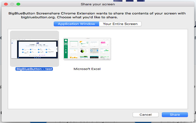 BigBlueButton Screenshare Extension