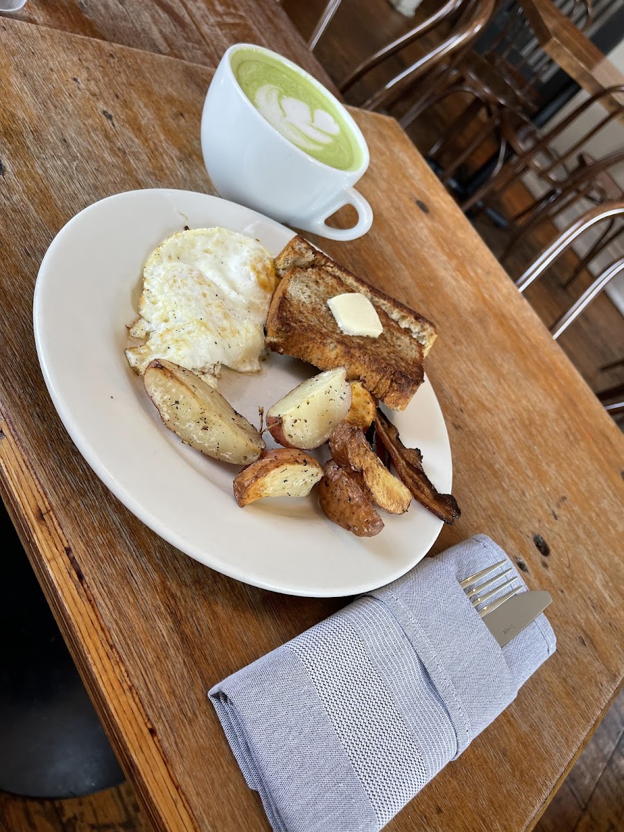 Gf bread on breakfast plate