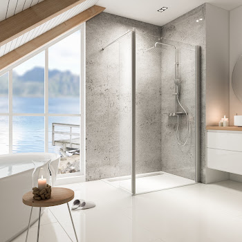 Paroi de douche à l'italienne 100 x 200 cm NewStyle Schulte, Walk In style  verrière atelier, verre de sécurité anticalcaire