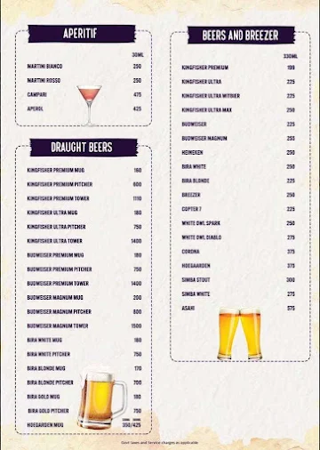 Hammered menu 