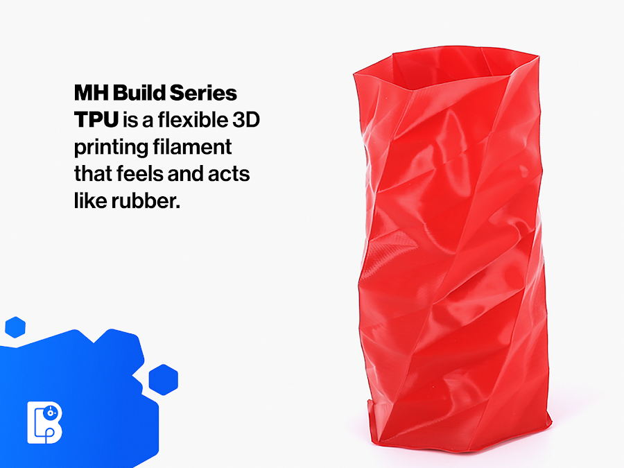 Translucent Blue MH Build Series TPU Flexible Filament - 1.75mm (1kg)