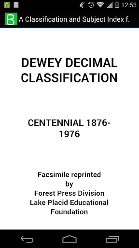 Dewey Decimal Classification