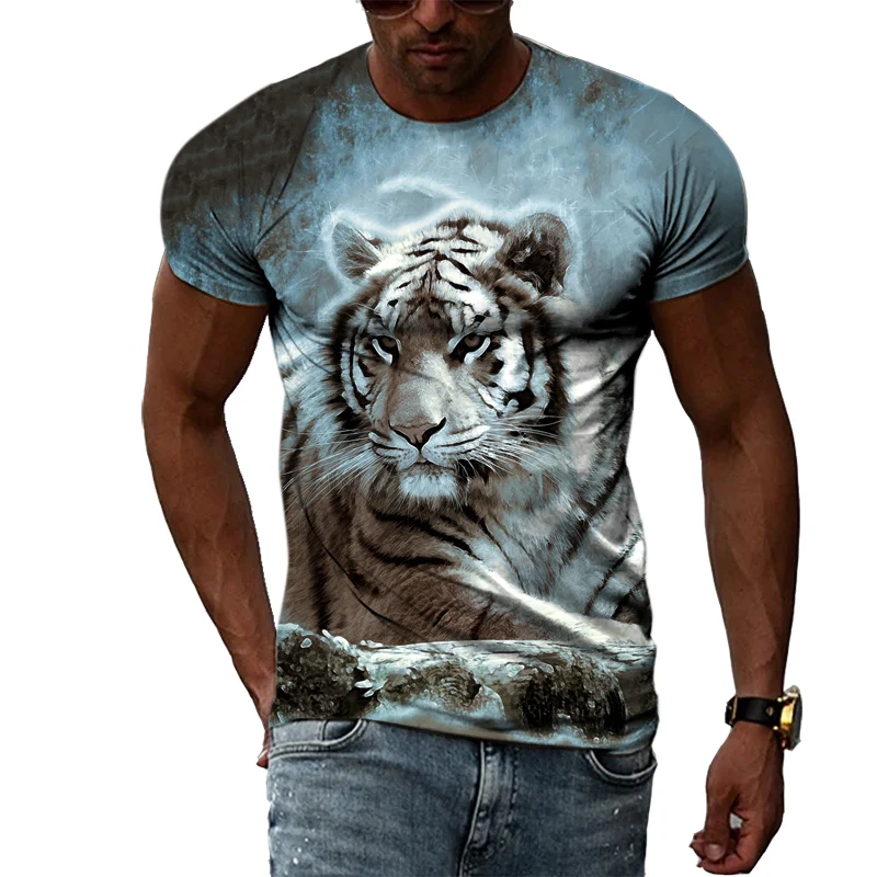 Title 15, Europees en Amerikaans T-shirt met tijgerprint,...