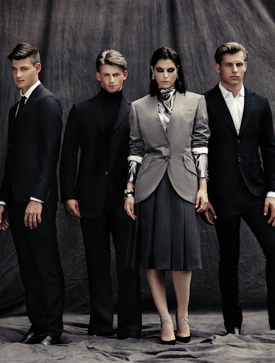 On Stevie:  John Varvatos slim fit sport shirt Dsquared2, worsted-wool Tokyo suit Bruno Magli Fanetta penny loafer  Christian Dior vintage tie   On Ian: 											 David Hart suit jacket MSGM trouser  David Hart turtleneck Florsheim Shoes Belfast Oxford  On Liraz:  Gucci pearl grey V-neck masculine jacket with rounded hems, silver silk lamé long sleeve shirt with drawstring waistline, wide sleeves and front draping details, and grey military pleated skirt Rene Caovilla The Twista pump Jennifer Fisher silver triple tube ring Alexis Bittar pavé checkerboard tear drop earring, pavé orbiting hinge bracelet, organic pavé hinge bracelet, and crystal encrusted sectioned hinge bracelet						 On Eli:  John Varvatos peak lapel jacquard jacket, jacquard trouser, and slim fit sport shirt Florsheim Shoes Sabato Oxford, $130 (florsheim.com).