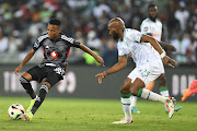 Relebohile Mofokeng of Orlando Pirates is challenged by Ramahlwe Mphahlele of AmaZulu in their DStv Premiership match at Orlando Stadium on Saturday. Both players were part of the PSL and MultiChoice's Player Transition Programme course at Gibs.