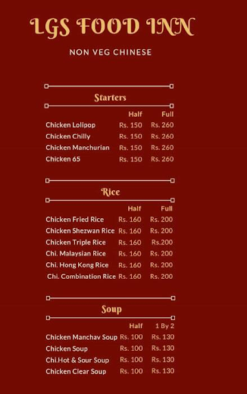 Lgs Food Inn menu 