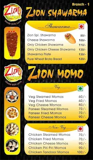 Zion Shawarma menu 2