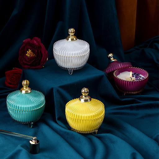 Title 7, Gold Cup Crystal Paraffin Incense Candle for re...