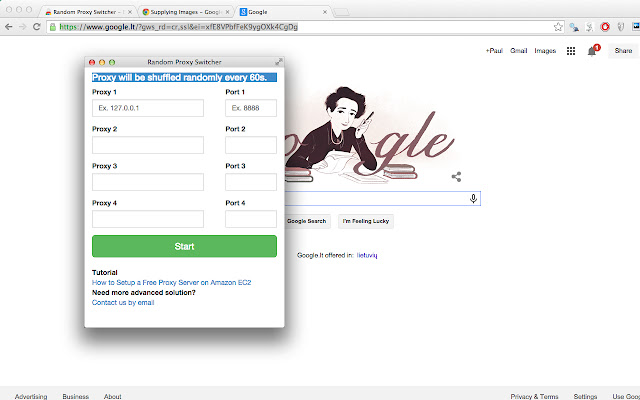 Random Proxy Switcher chrome extension