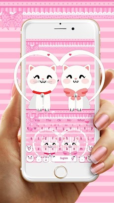Pink Cute Kitty Cat Keyboardのおすすめ画像1