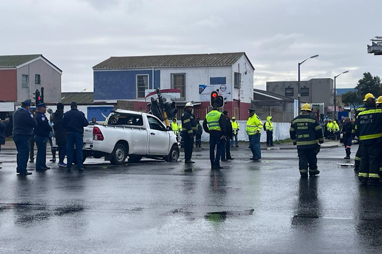 The scene of the collision that claimed the lives of five school pupils.