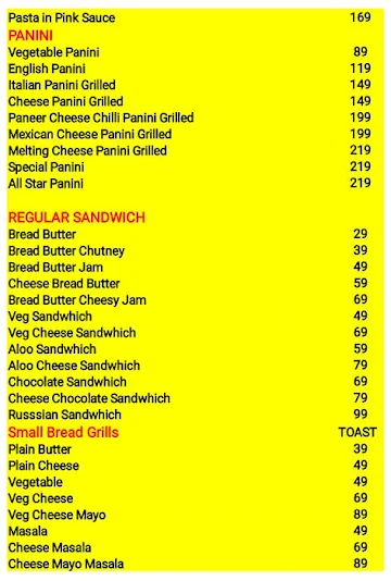 Ohh Sandwiches menu 