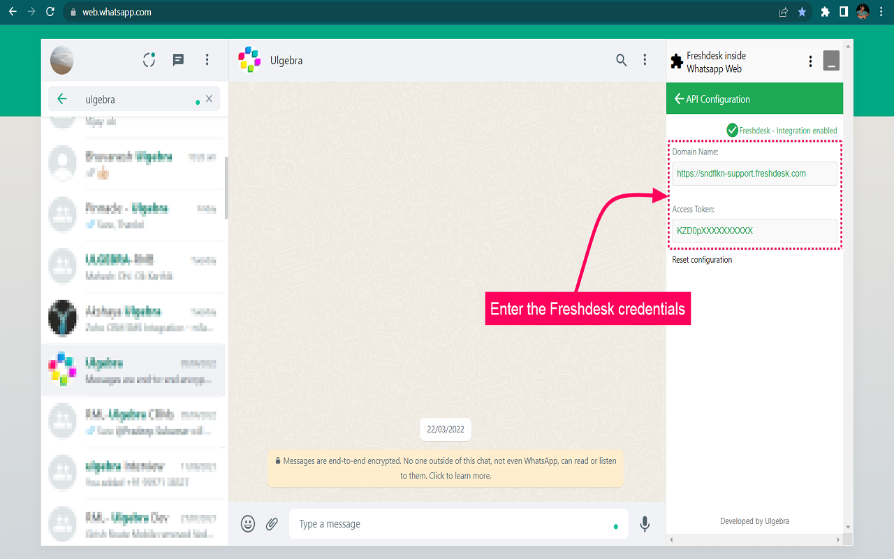 Freshdesk inside Whatsapp Web Preview image 3