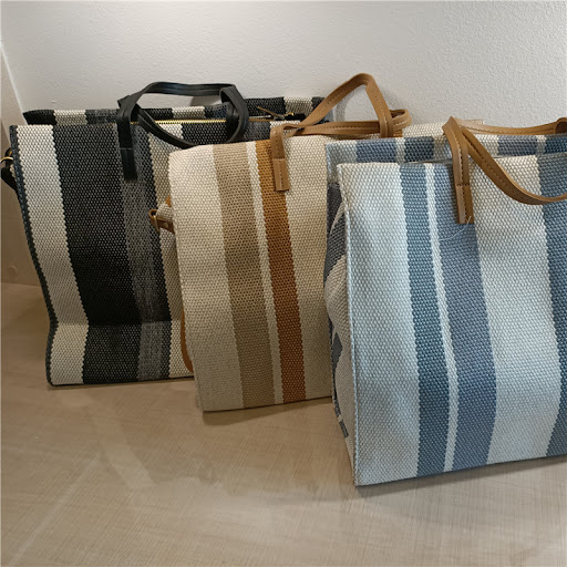 Title 2, One-shoulder striped portable canvas bag, perfe...