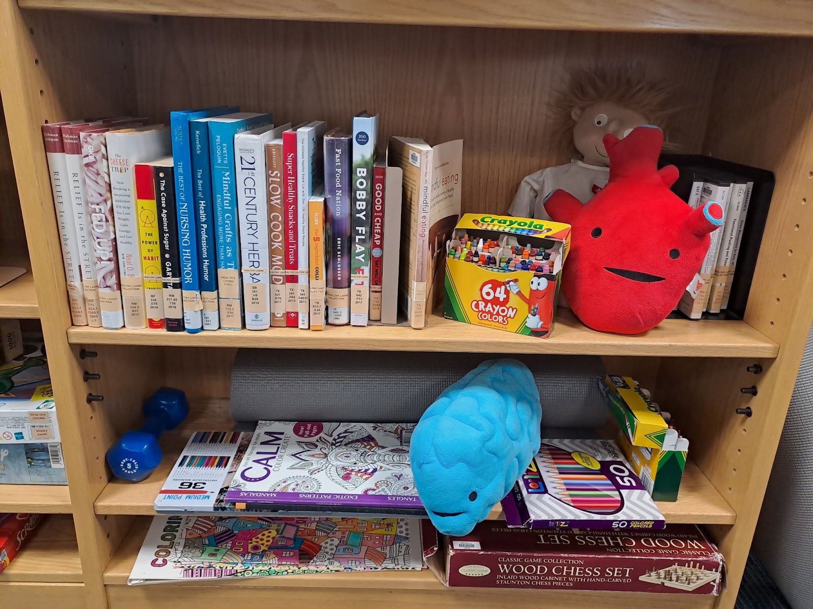 Picture of Himmelfarb's Healthy Living Collection: including books, coloring books, chess set, and plushies. 