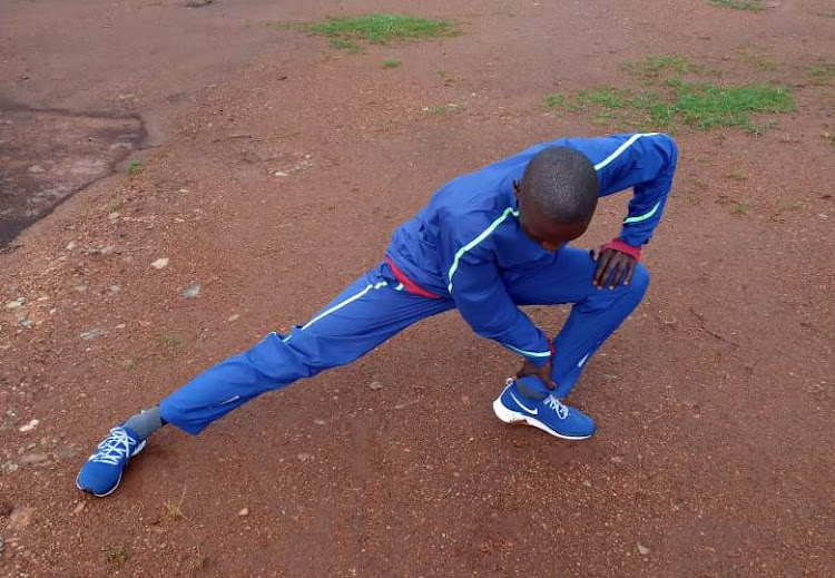 Michael Kibet warming down after Thursday morning training in Kericho county