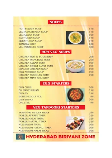 BU's Hyderabad Biryani Zone menu 