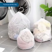 Túi Lưới Dây Rút Polyester Dày Dặn Đựng Đồ Giặt Tiện Dụng