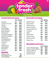 Tender Fresh Ice Creams menu 1