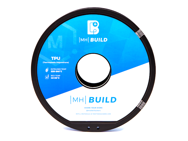 White MH Build Series TPU Flexible Filament - 2.85mm (1kg)